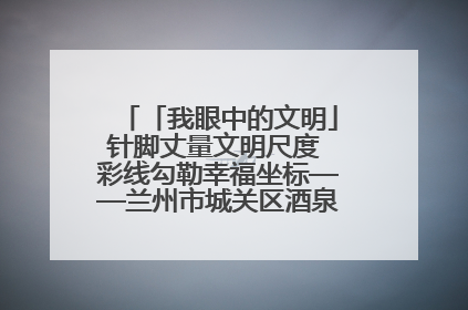 「我眼中的文明」针脚丈量文明尺度 彩线勾勒幸福坐标——兰州市城关区酒泉路街道办事处
