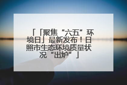 「聚焦“六五”环境日」最新发布！日照市生态环境质量状况“出炉”