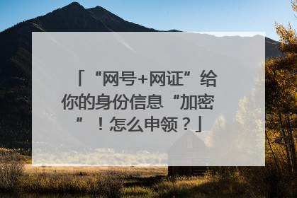 “网号+网证”给你的身份信息“加密”！怎么申领？