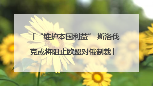 “维护本国利益” 斯洛伐克或将阻止欧盟对俄制裁