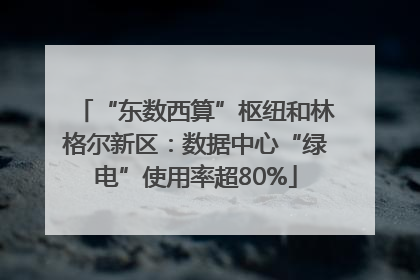 “东数西算”枢纽和林格尔新区：数据中心“绿电”使用率超80%