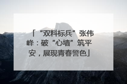 “双料标兵”张伟峰：破“心墙”筑平安，展现青春警色
