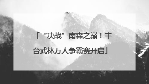“决战”南森之巅！丰台武林万人争霸赛开启