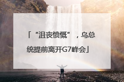 “沮丧愤慨”，乌总统提前离开G7峰会