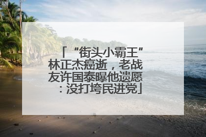 “街头小霸王”林正杰癌逝，老战友许国泰曝他遗愿：没打垮民进党