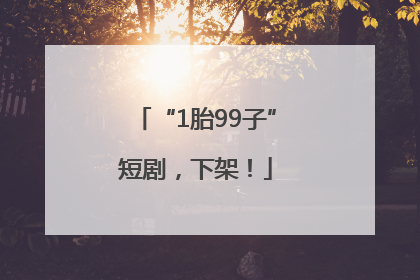 “1胎99子”短剧，下架！