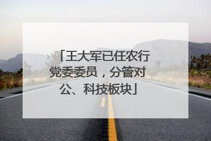 王大军已任农行党委委员，分管对公、科技板块