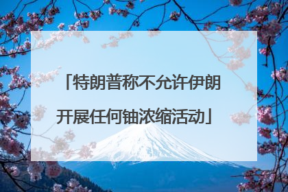 特朗普称不允许伊朗开展任何铀浓缩活动
