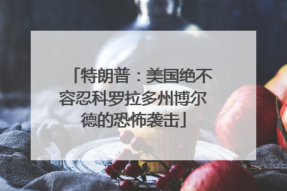 特朗普：美国绝不容忍科罗拉多州博尔德的恐怖袭击