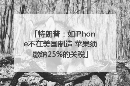 特朗普：如iPhone不在美国制造 苹果须缴纳25%的关税