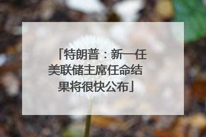 特朗普：新一任美联储主席任命结果将很快公布