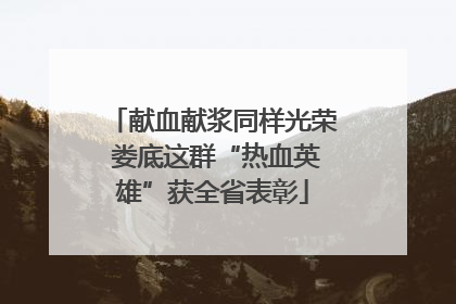 献血献浆同样光荣 娄底这群“热血英雄”获全省表彰