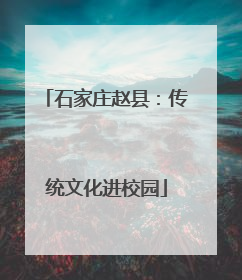 石家庄赵县：传统文化进校园