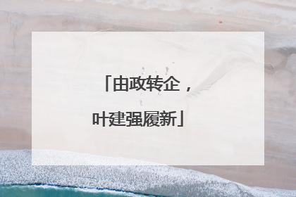 由政转企，叶建强履新