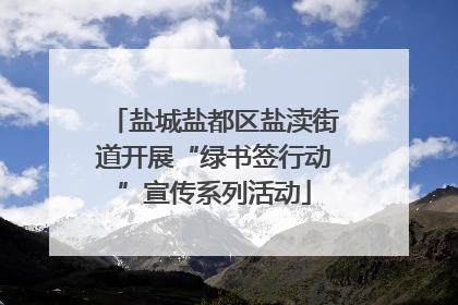 盐城盐都区盐渎街道开展“绿书签行动”宣传系列活动