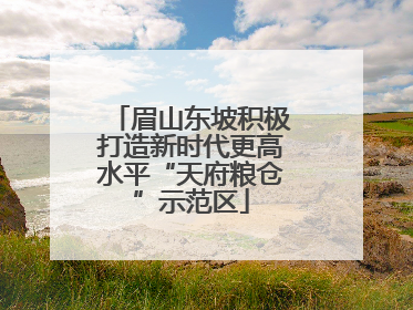 眉山东坡积极打造新时代更高水平“天府粮仓”示范区
