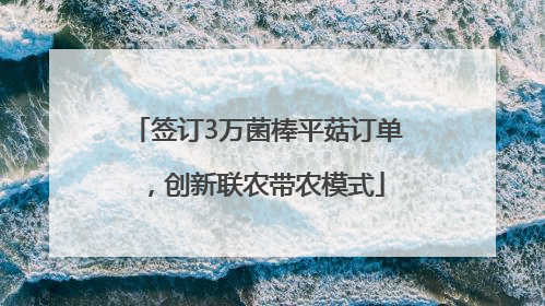 签订3万菌棒平菇订单，创新联农带农模式