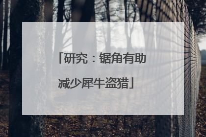 研究：锯角有助减少犀牛盗猎