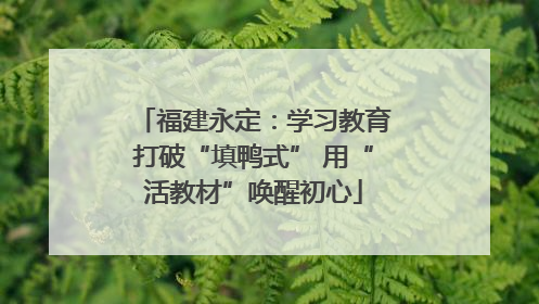 福建永定：学习教育打破“填鸭式” 用“活教材”唤醒初心