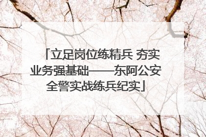 立足岗位练精兵 夯实业务强基础——东阿公安全警实战练兵纪实