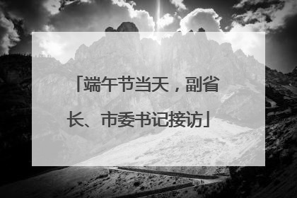 端午节当天，副省长、市委书记接访