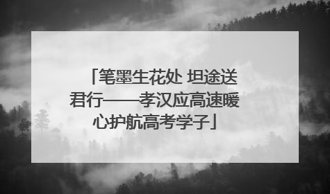 笔墨生花处 坦途送君行——孝汉应高速暖心护航高考学子