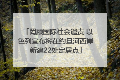罔顾国际社会谴责 以色列宣布将在约旦河西岸新建22处定居点