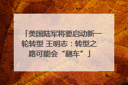 美国陆军将要启动新一轮转型 王明志：转型之路可能会“翻车”