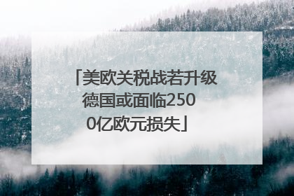 美欧关税战若升级 德国或面临2500亿欧元损失
