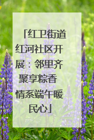 红卫街道红河社区开展：邻里齐聚享粽香 情系端午暖民心