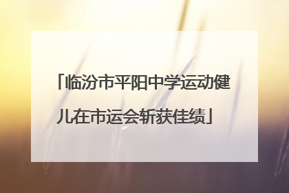 临汾市平阳中学运动健儿在市运会斩获佳绩