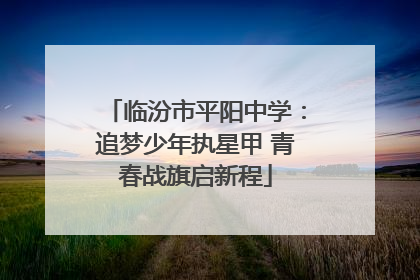 临汾市平阳中学：追梦少年执星甲 青春战旗启新程
