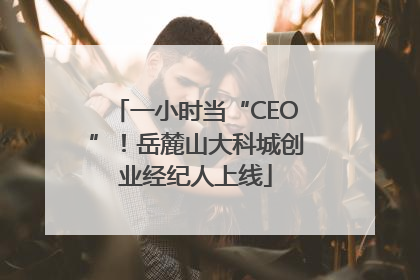 一小时当“CEO”！岳麓山大科城创业经纪人上线