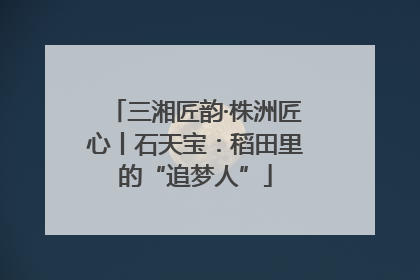三湘匠韵·株洲匠心丨石天宝：稻田里的“追梦人”