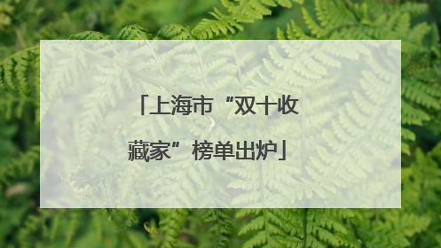 上海市“双十收藏家”榜单出炉