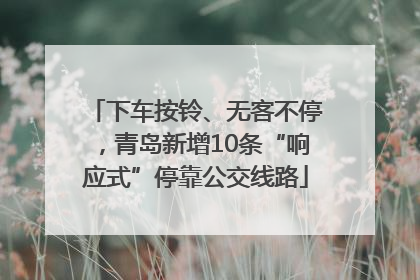 下车按铃、无客不停，青岛新增10条“响应式”停靠公交线路
