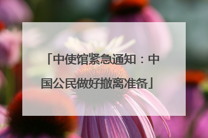 中使馆紧急通知：中国公民做好撤离准备