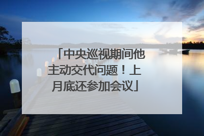 中央巡视期间他主动交代问题！上月底还参加会议