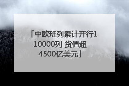 中欧班列累计开行110000列 货值超4500亿美元