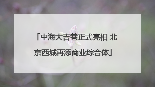 中海大吉巷正式亮相 北京西城再添商业综合体