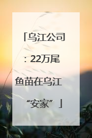 乌江公司：22万尾鱼苗在乌江“安家”