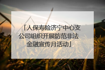 人保寿险济宁中心支公司组织开展防范非法金融宣传月活动