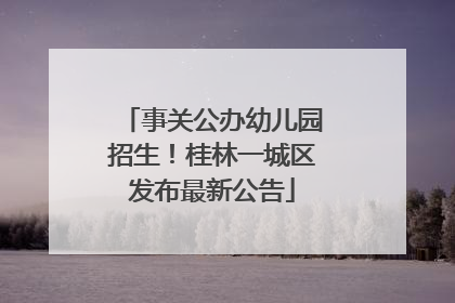 事关公办幼儿园招生！桂林一城区发布最新公告