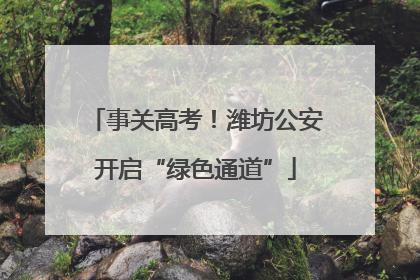 事关高考！潍坊公安开启“绿色通道”
