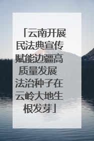 云南开展民法典宣传赋能边疆高质量发展 法治种子在云岭大地生根发芽