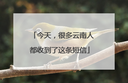 今天，很多云南人都收到了这条短信