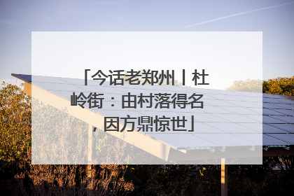 今话老郑州丨杜岭街：由村落得名，因方鼎惊世