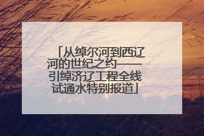 从绰尔河到西辽河的世纪之约——引绰济辽工程全线试通水特别报道