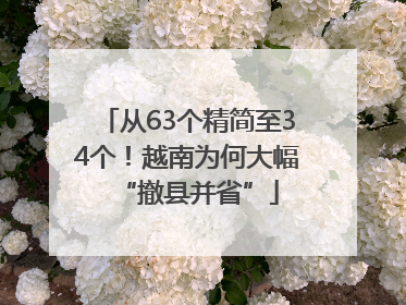 从63个精简至34个！越南为何大幅“撤县并省”