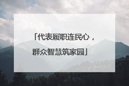 代表履职连民心，群众智慧筑家园